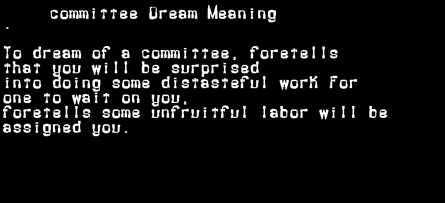  dream meanings committee
