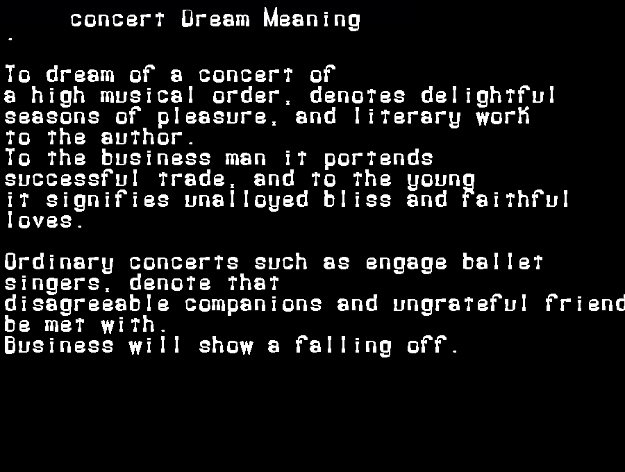  dream meanings concert