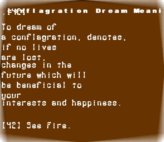  dream meanings conflagration