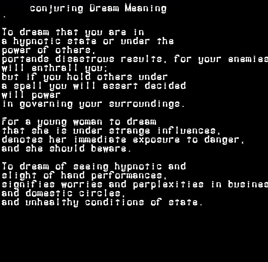  dream meanings conjuring