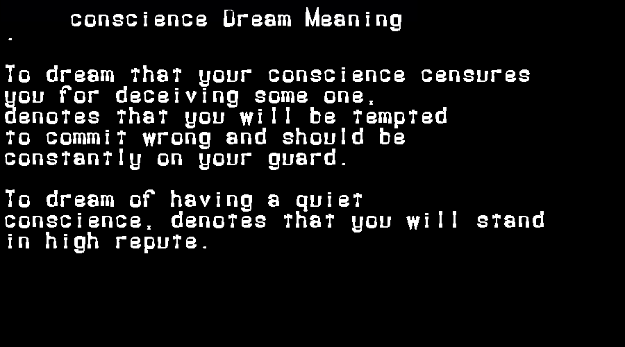  dream meanings conscience