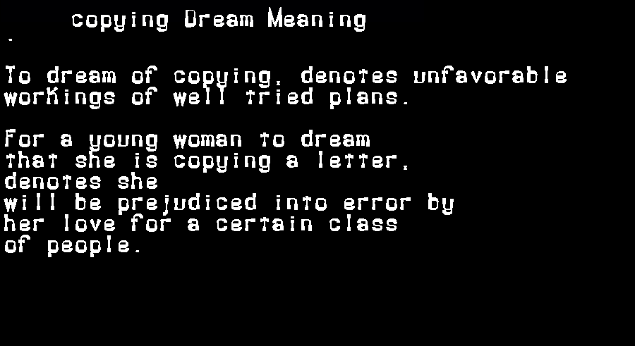  dream meanings copying