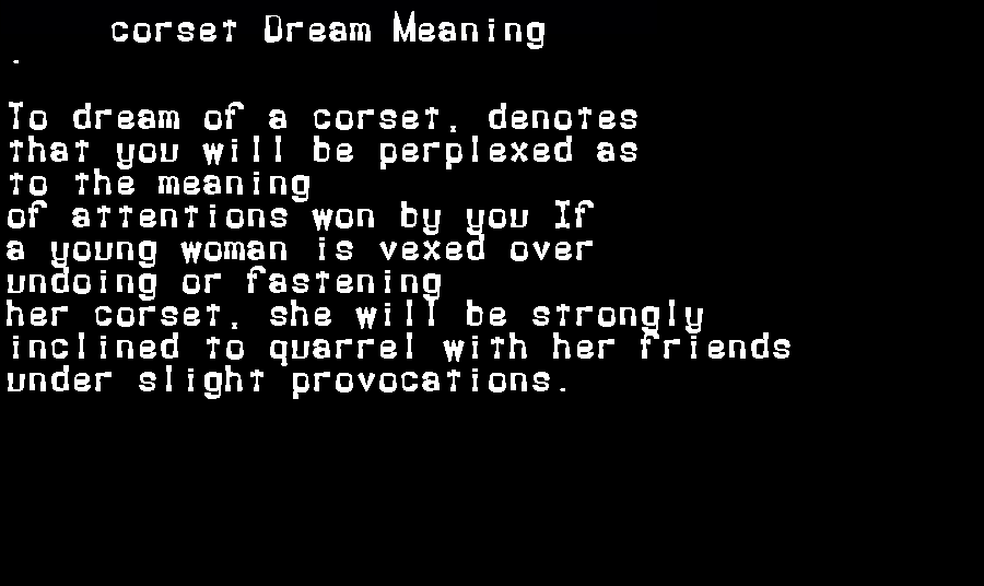  dream meanings corset