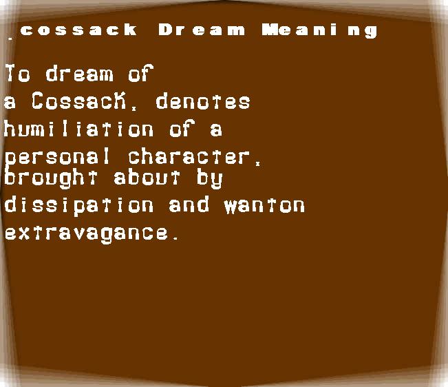  dream meanings cossack