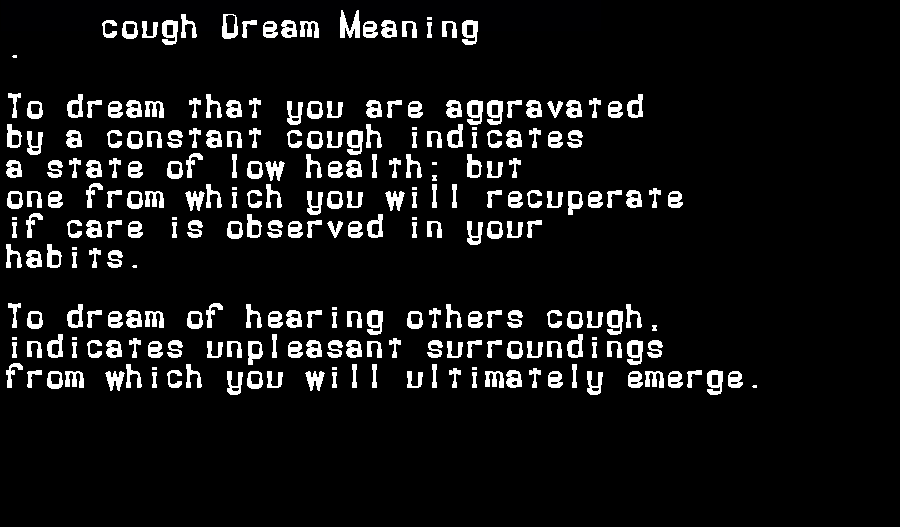  dream meanings cough