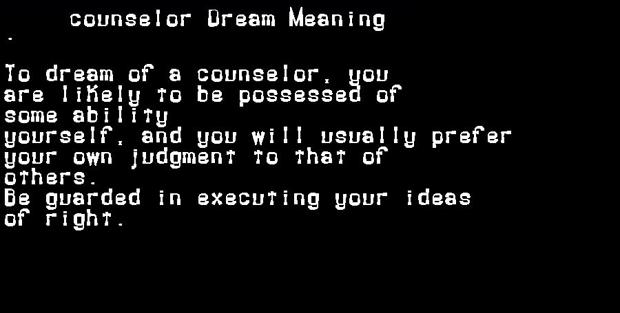  dream meanings counselor