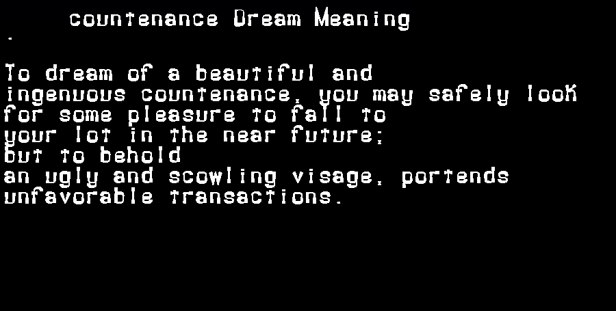  dream meanings countenance