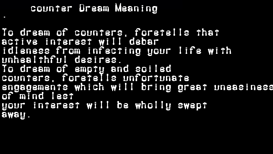  dream meanings counter