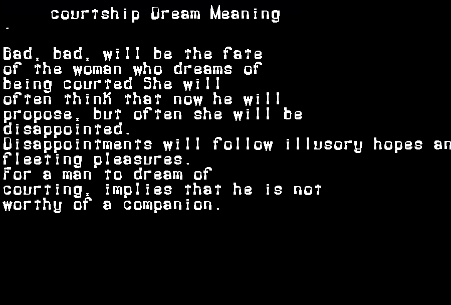  dream meanings courtship