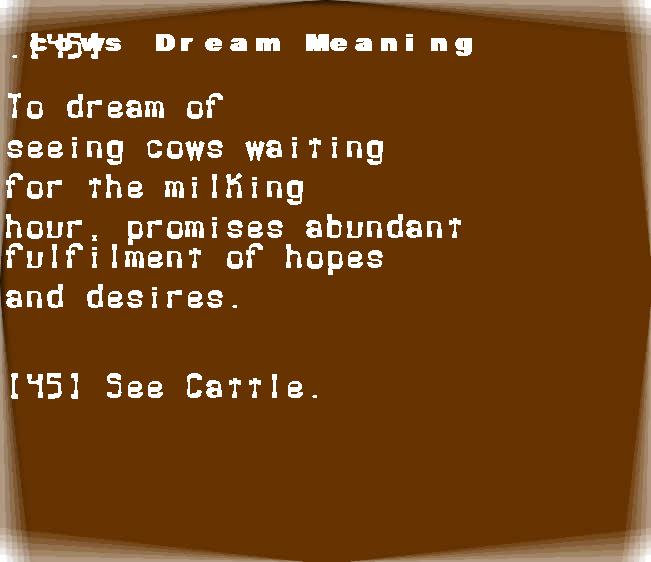  dream meanings cows