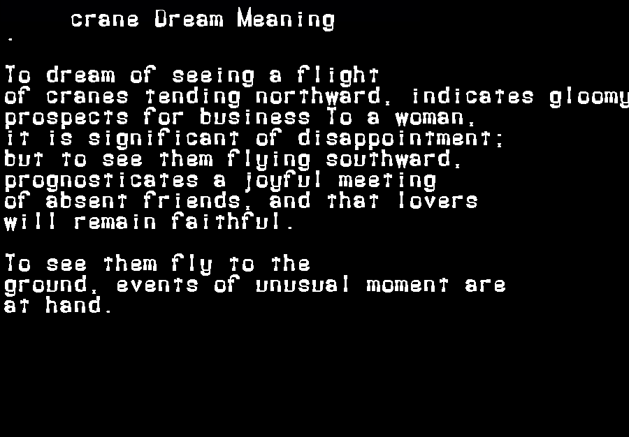  dream meanings crane