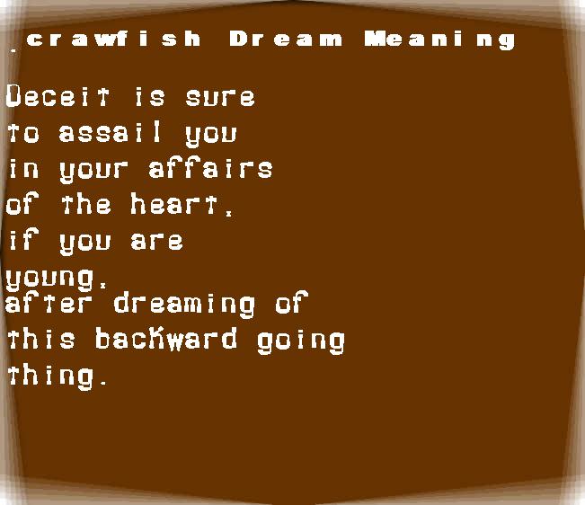  dream meanings crawfish