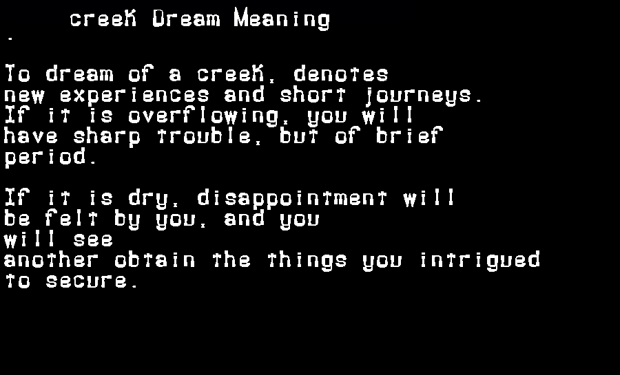  dream meanings creek