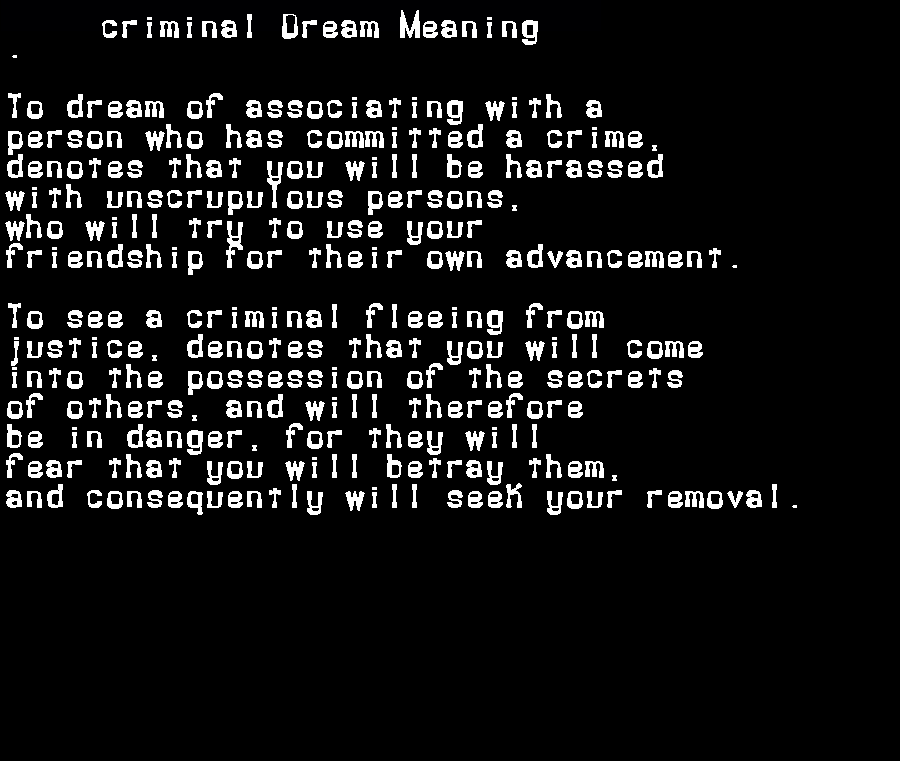  dream meanings criminal