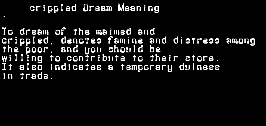  dream meanings crippled