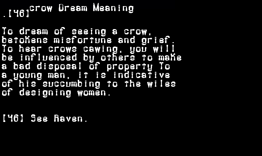  dream meanings crow