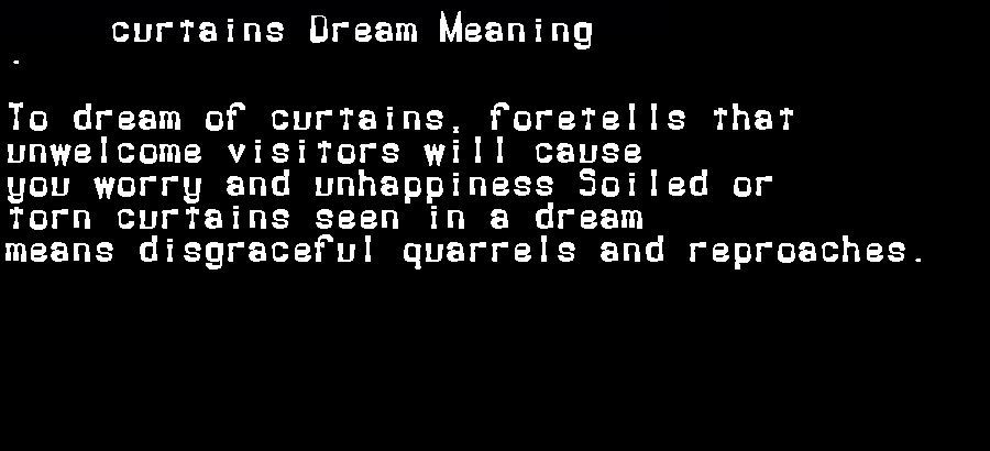  dream meanings curtains