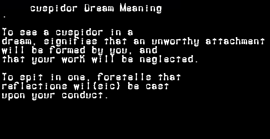  dream meanings cuspidor