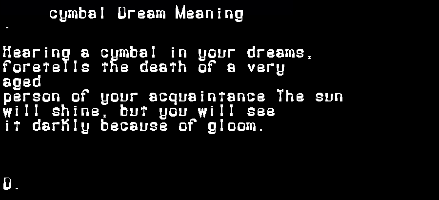  dream meanings cymbal