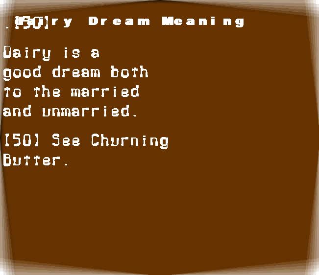  dream meanings dairy