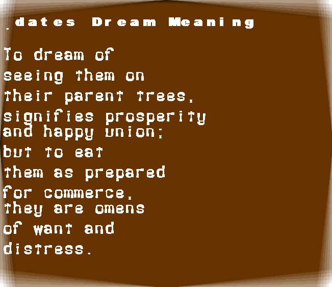  dream meanings dates