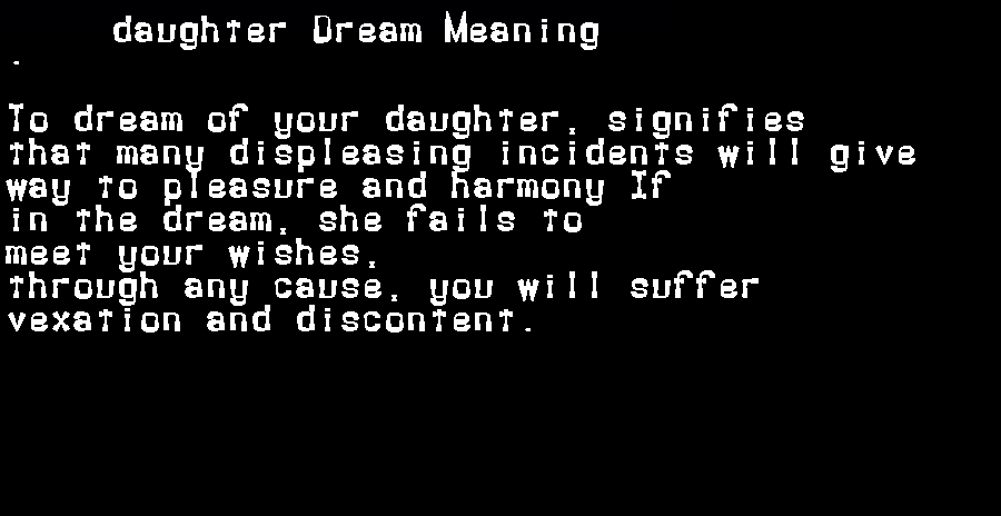  dream meanings daughter