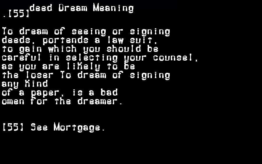  dream meanings deed