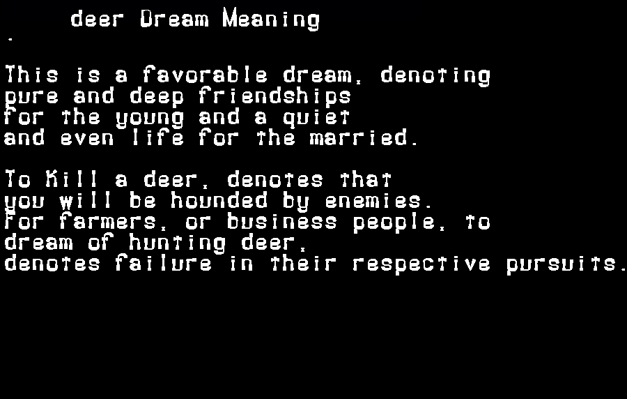  dream meanings deer