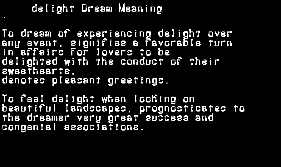  dream meanings delight