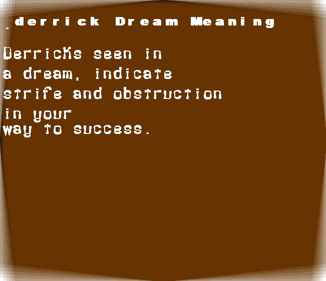  dream meanings derrick