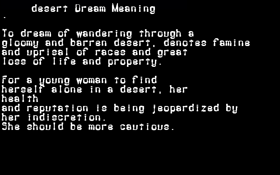  dream meanings desert