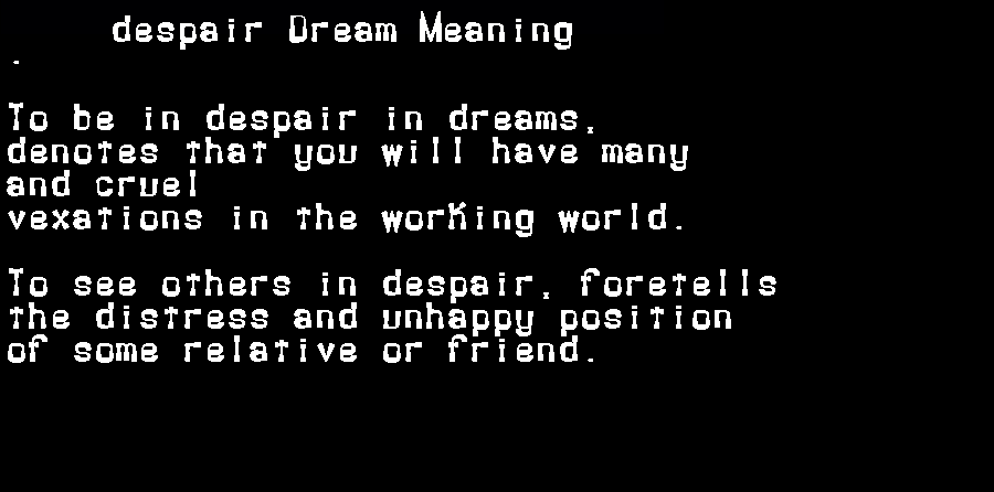  dream meanings despair