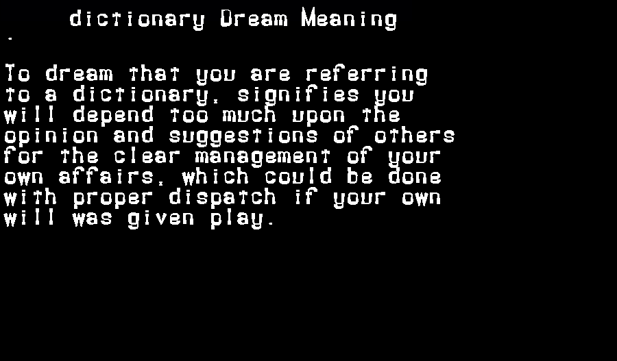  dream meanings dictionary