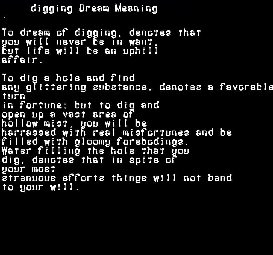  dream meanings digging