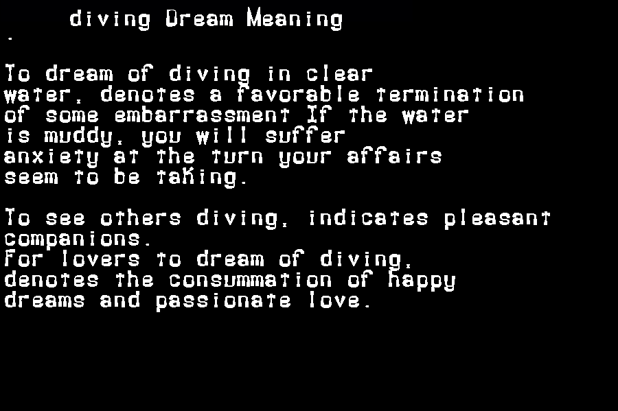  dream meanings diving