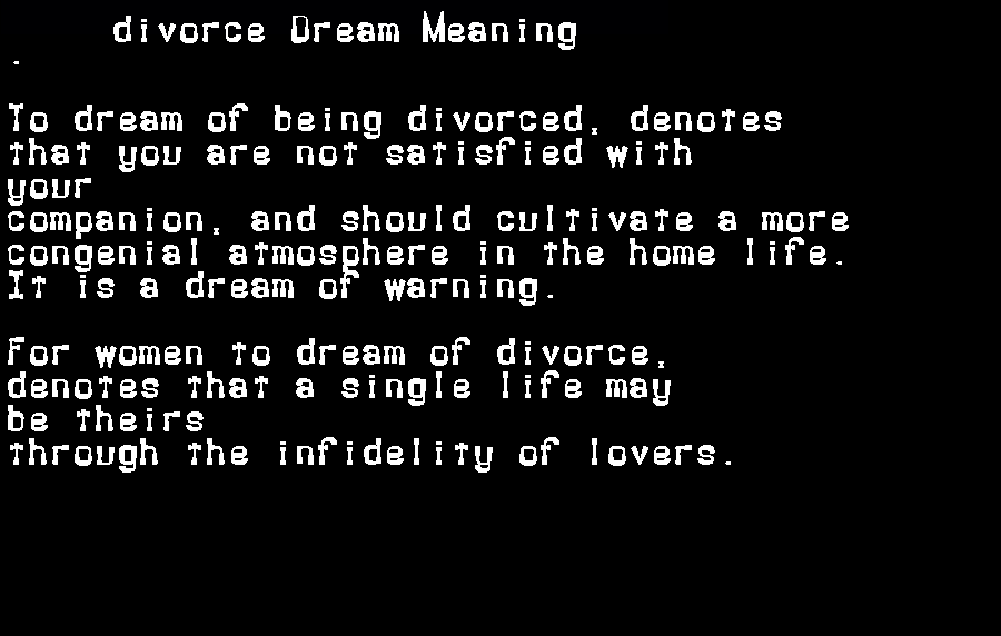  dream meanings divorce