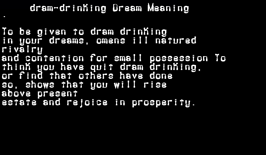  dream meanings dram-drinking