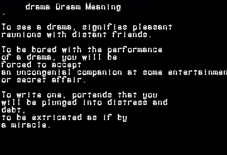  dream meanings drama
