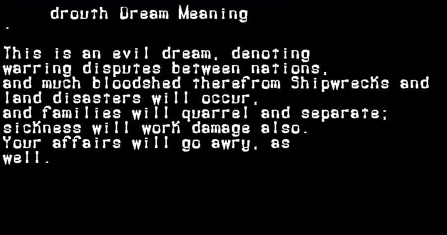  dream meanings drouth