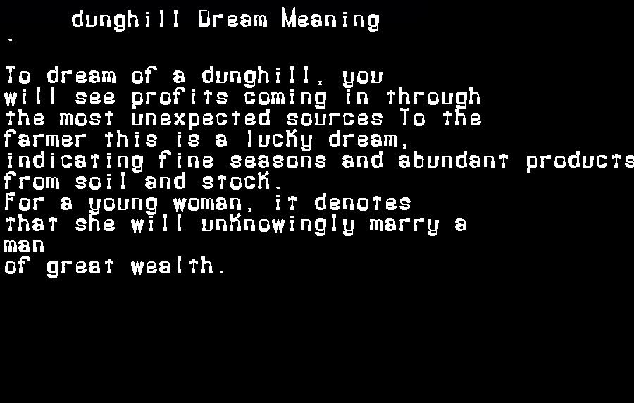  dream meanings dunghill