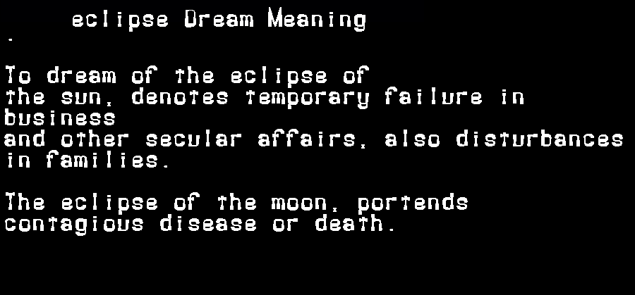  dream meanings eclipse