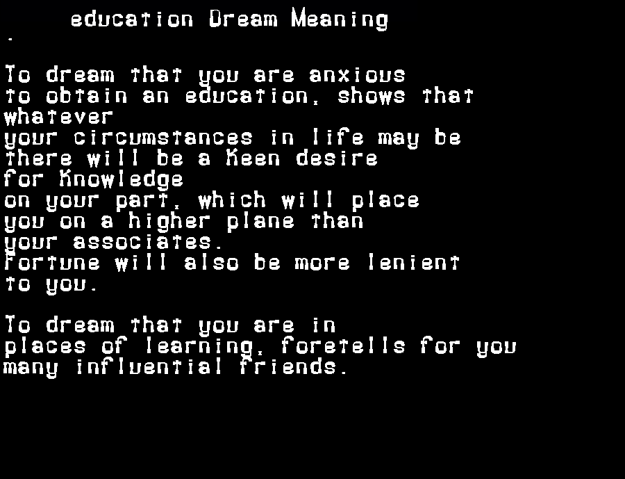  dream meanings education
