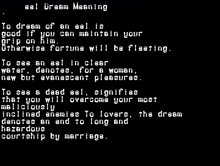  dream meanings eel