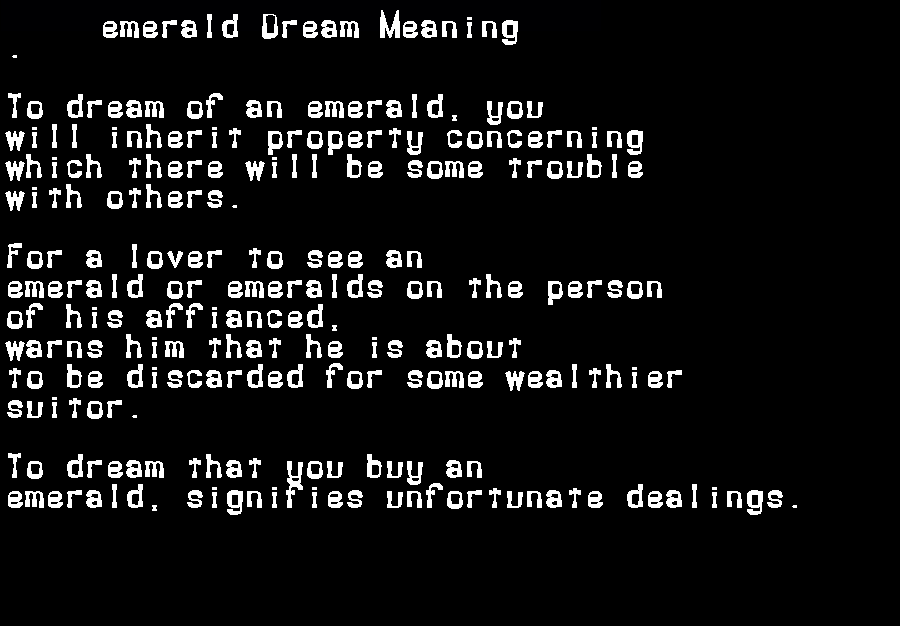  dream meanings emerald