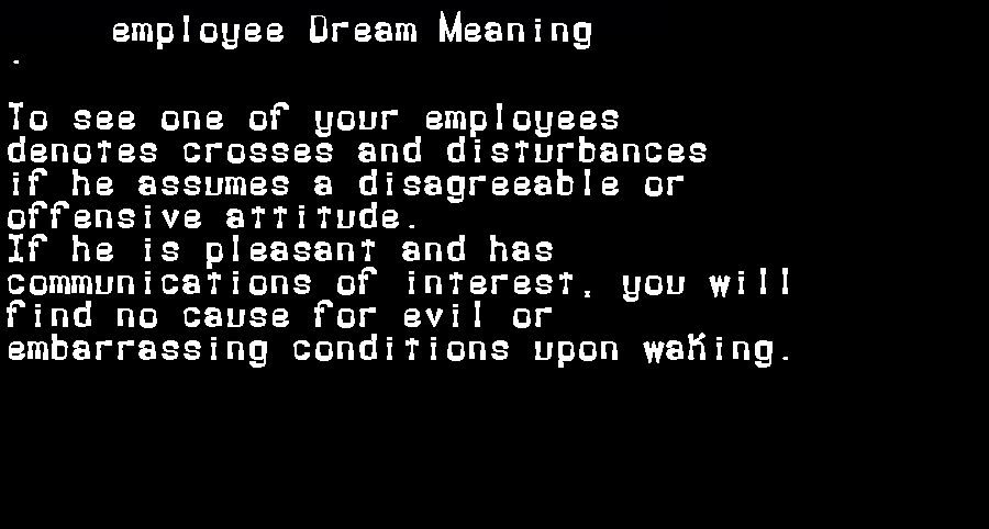  dream meanings employee