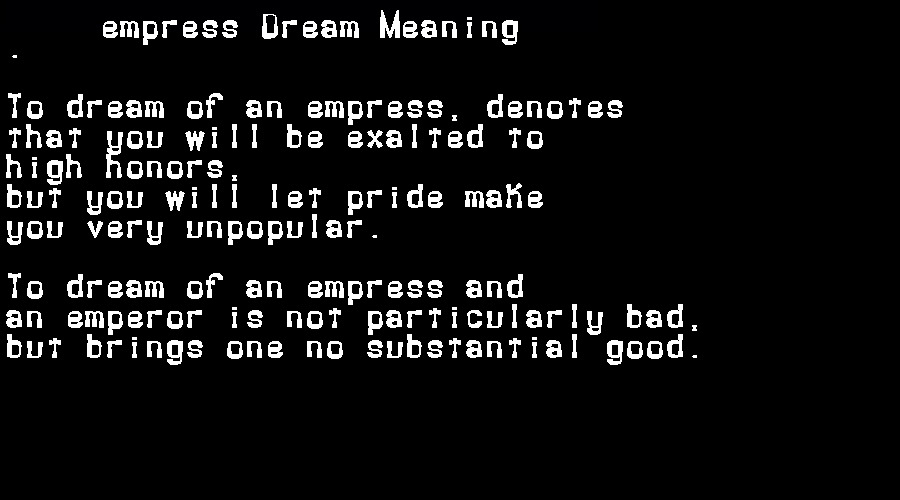  dream meanings empress