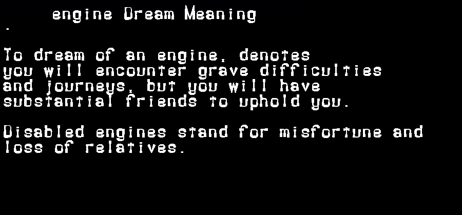  dream meanings engine