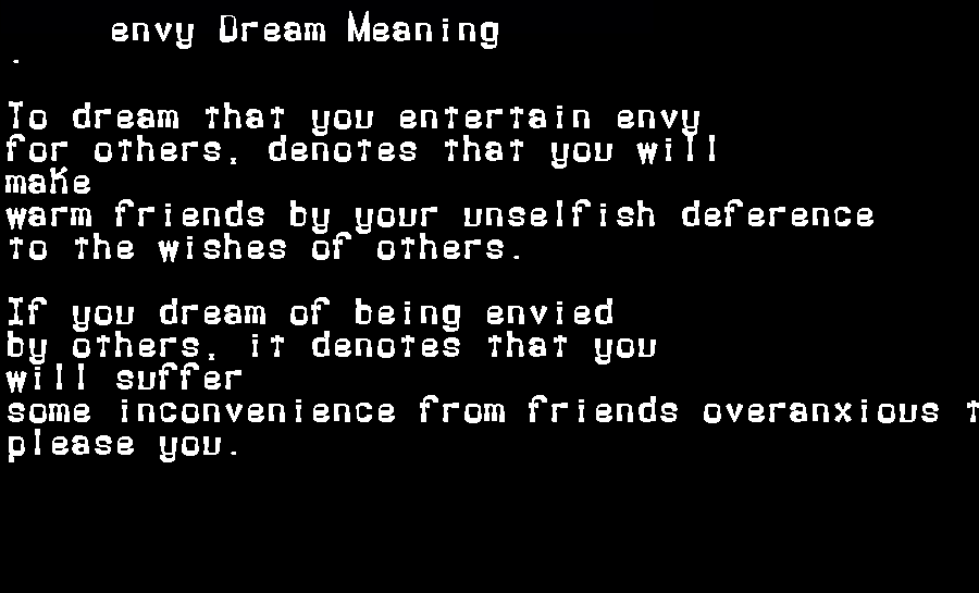  dream meanings envy