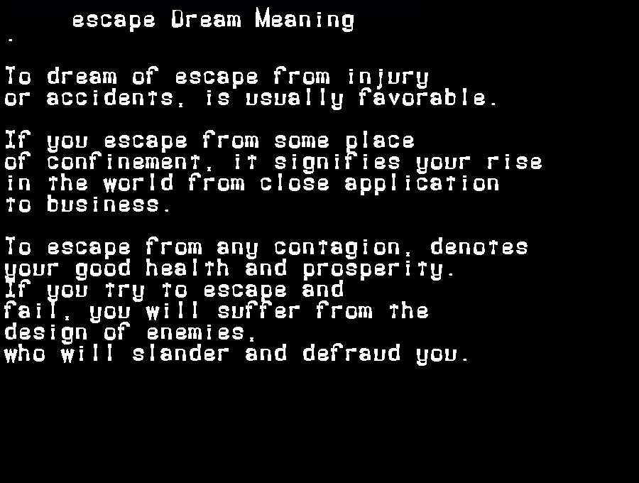  dream meanings escape