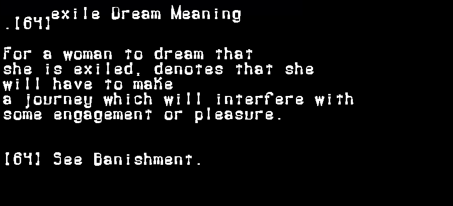  dream meanings exile